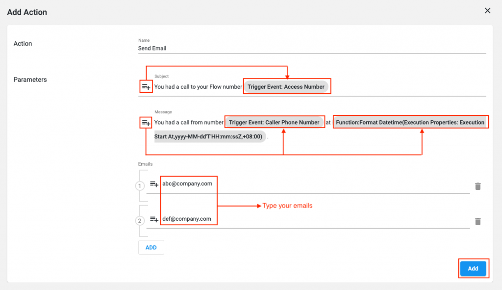 Configure Connector Action: Notification - Data Dynamics Pte Ltd